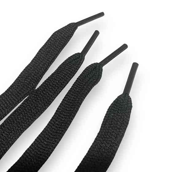 Шнурок взуттєвий міцний чорний прямокутної форми 150 см 2шт Харків
