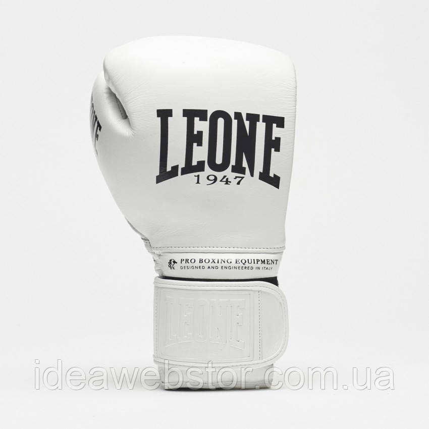 Боксерські рукавиці Leone Greatest White білі шкіряні для боксу тренувань і спарингу 10 унцій Київ - фото 4