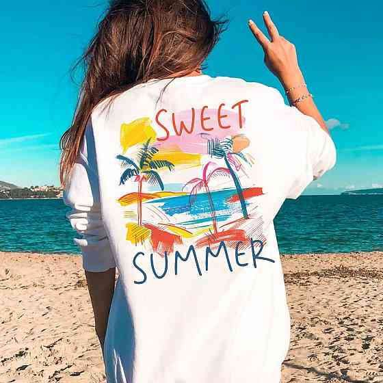 Футболка женская с принтом  42 Белая 2664081930 Днепр