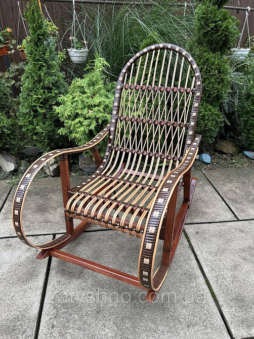 Крісло гойдалка плетена коричнева Київ - фото 8