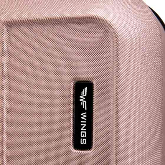 Валіза пластикова Wings HRR01 середня 65 см золотисто-рожева Київ