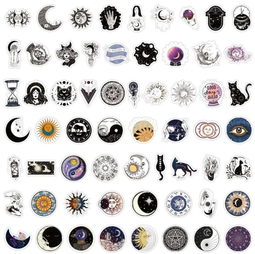 Астрологічні наклейки, вінілові стікери. Водонепроникні естетичні наклейки, набір 60 штук Київ - фото 2