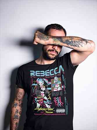 Футболка для хлопчика з аніме принтом Кйберпунк Ваіфу Аніме Ретро оверсайз (зріст від 165 до 180) Чорний AnimeJ0408m Дніпро