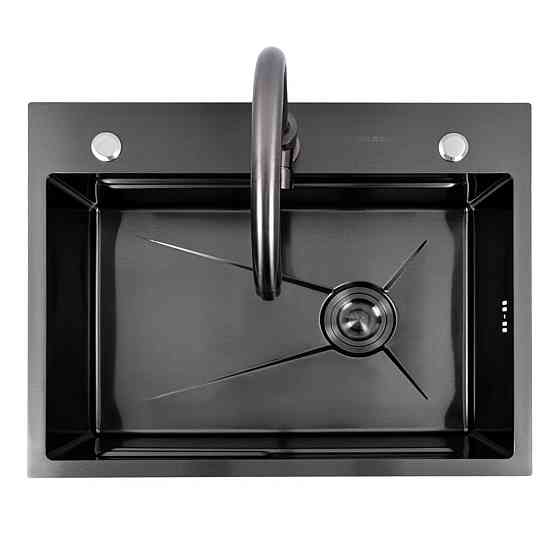 CM 64*50B Кухонна мийка PVD чорна (Work station) Valeso Handmade Коломыя