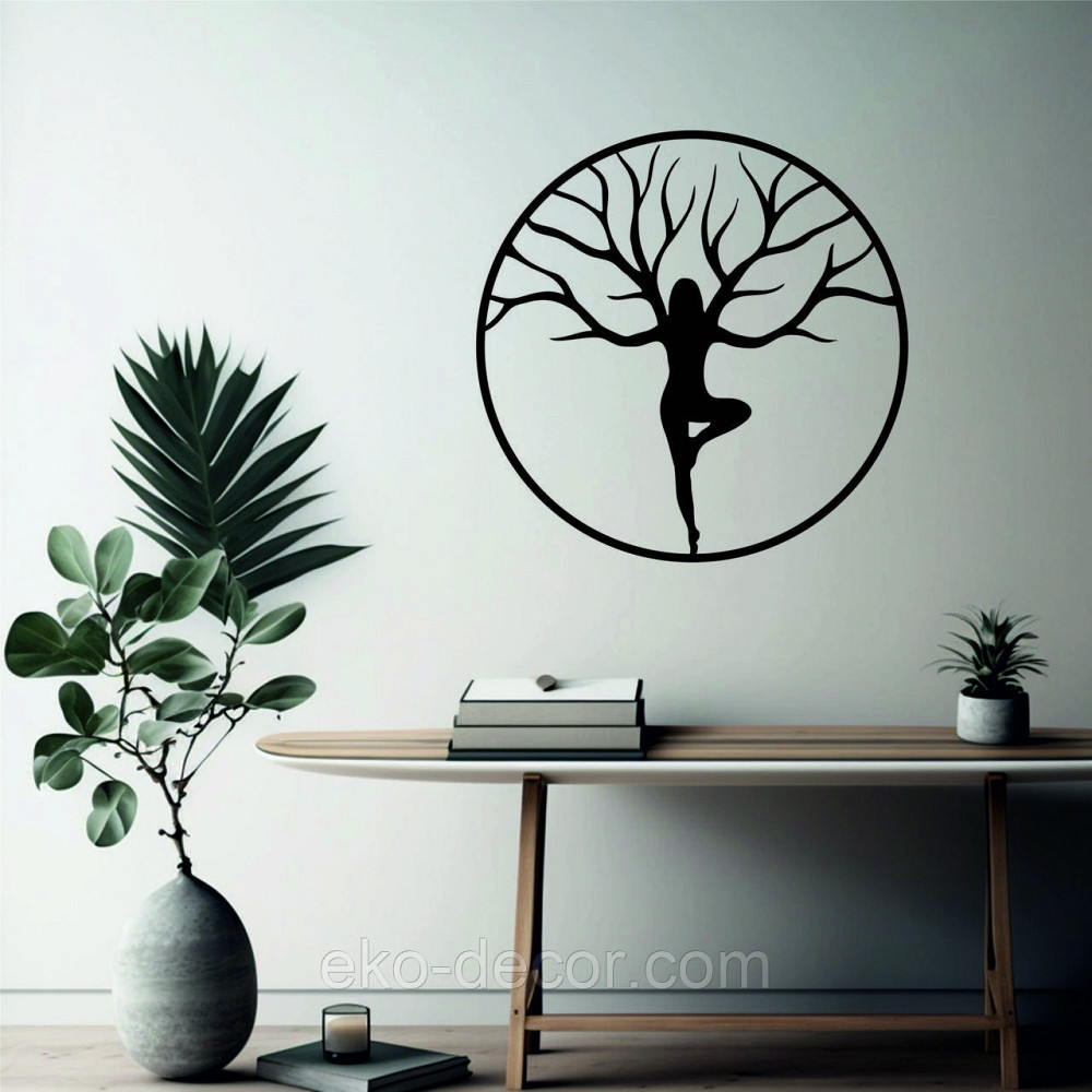 Декоративне настінне 3D Панно «ЙОГА» Декор на стіну з об'ємом 70*70 см, Чорний Київ - фото 4