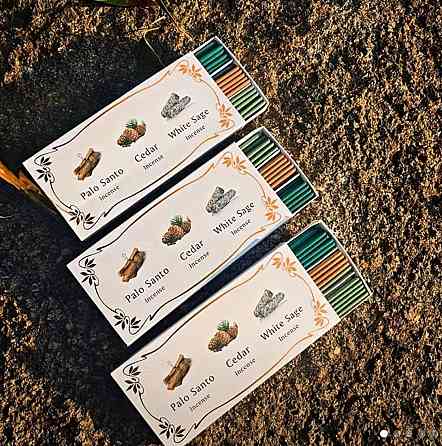 Пахощі ароматичні палички набір 3 аромати White Sage Cedar Palo Santo 12 см 30 хв Київ