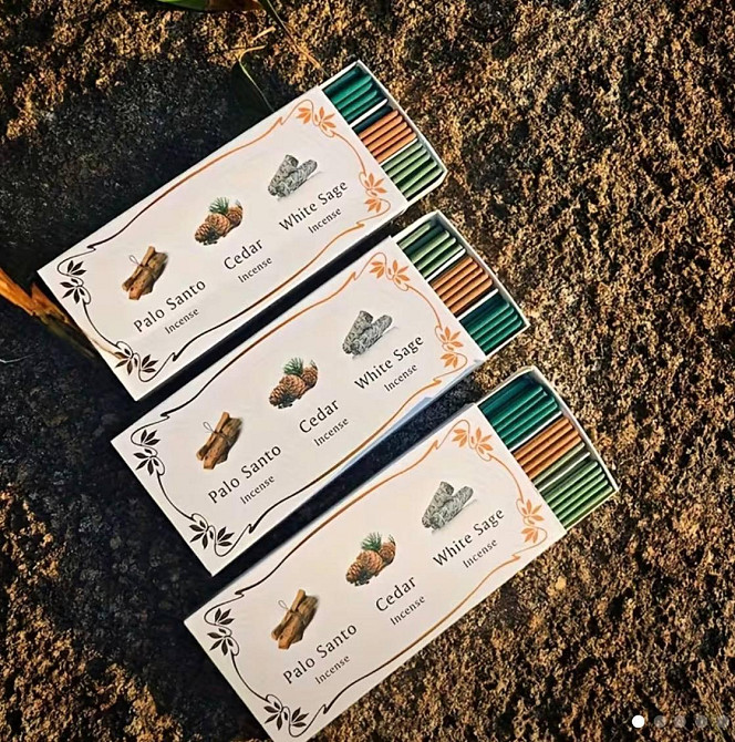 Благовония ароматические палочки набор 3 аромата White Sage Cedar Palo Santo 12 см Киев - изображение 1