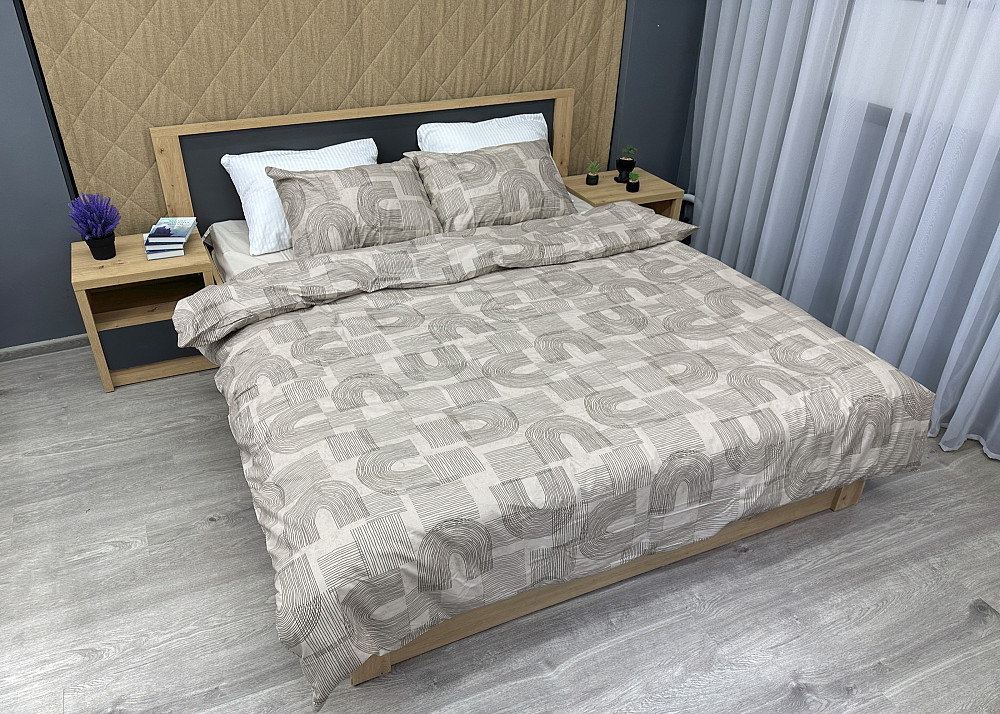 Комплект постельного белья Поплин, Decorator Cotton Lux Collection Branch Двуспальный 180х215 Бежевый (88-129) Киев - изображение 3