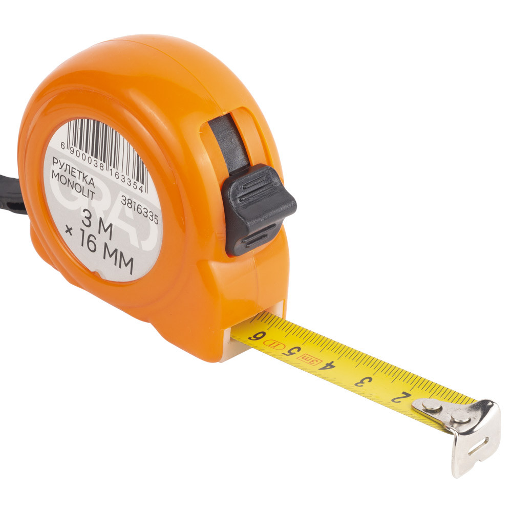 Grad Рулетка Monolit 3м×16мм GRAD (3816335) Коломыя - изображение 1