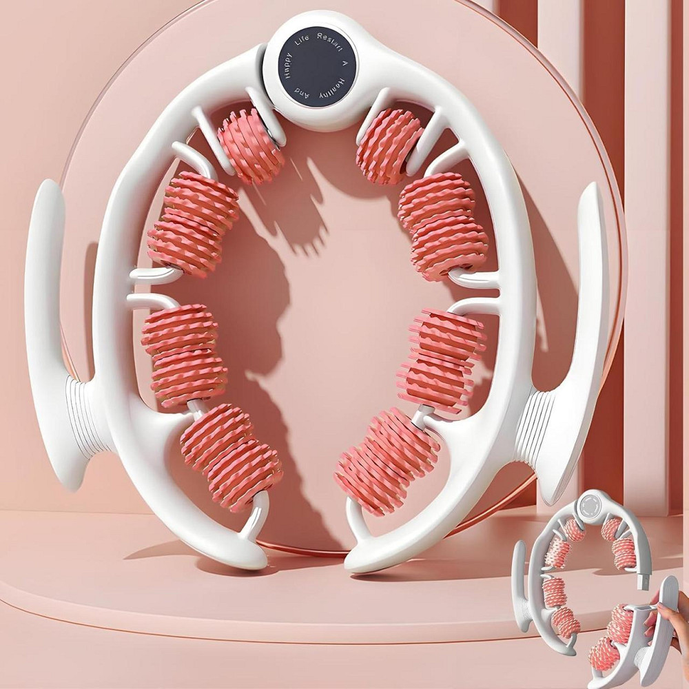 Масажер-ролер DINYOAN Muscle Therapy для ніг і тіла чорний 14 роликів 980 зубчиків 180° регульований знімні ручки антицелюлітний Київ - фото 1