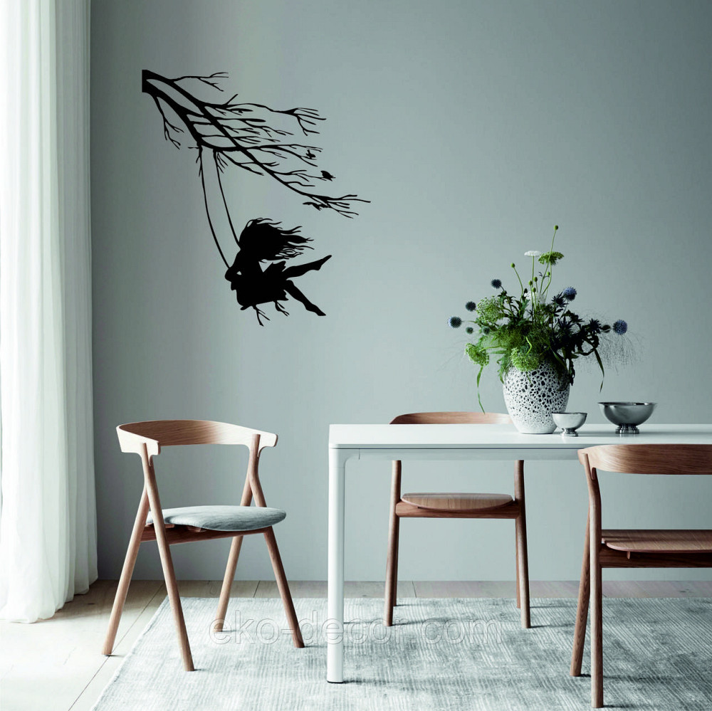 Декоративне настінне Панно «Дівчинка та голуб» Декор на стіну 70*62 см, Чорний Київ - фото 8