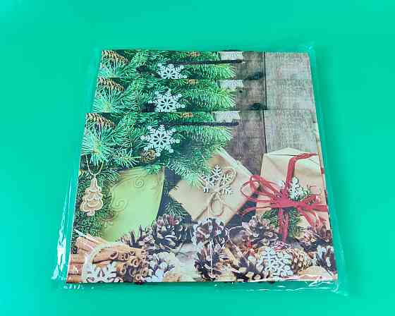 Бумажные пакеты большой горизонтальный 36/22/10  новогодний -08 (12 шт) Харьков