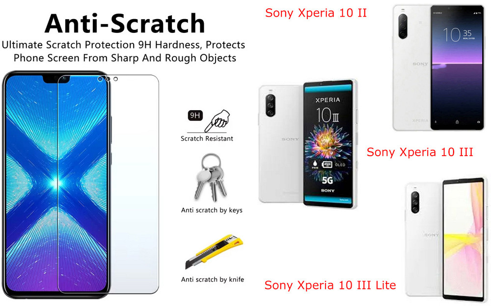Захисне скло NeoGlass для Sony Xperia 10 II, Xperia 10 III, Xperia 10 III Lite – надпрозоре та стійке Київ - фото 1