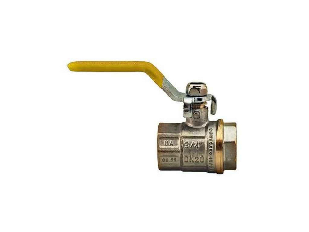 Кран кульовий газ 3/4 ГГВ ГАЗ, WP602-20FFL-Y - FFL ручка важіль жовта ТМ WATERPRO Solmir Київ - фото 1