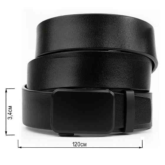 Ремінь чоловічий c затемненим матовим металом Vintage 20270 Чорний Київ