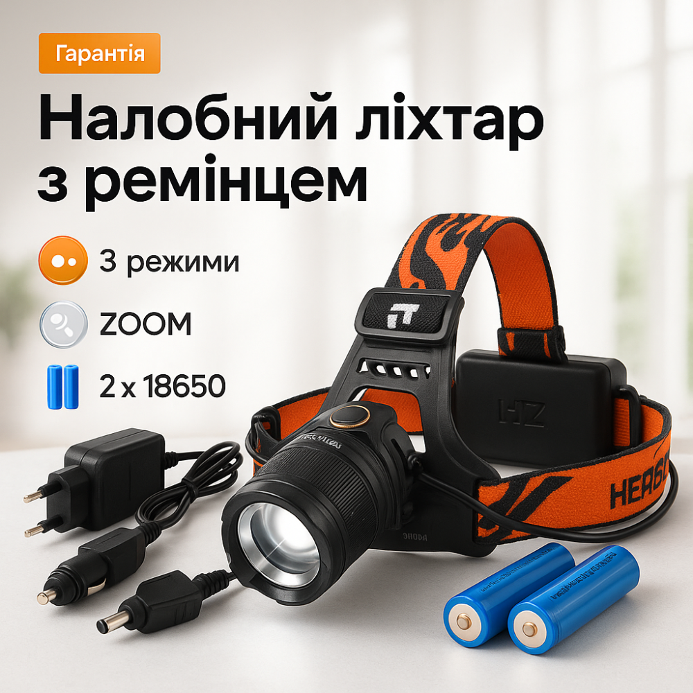 Фонарь на голову аккумуляторный светодиодный мощный POLICE BL-2199-T6, Водонепроницаемый фонарик LG-67 Львов - изображение 12