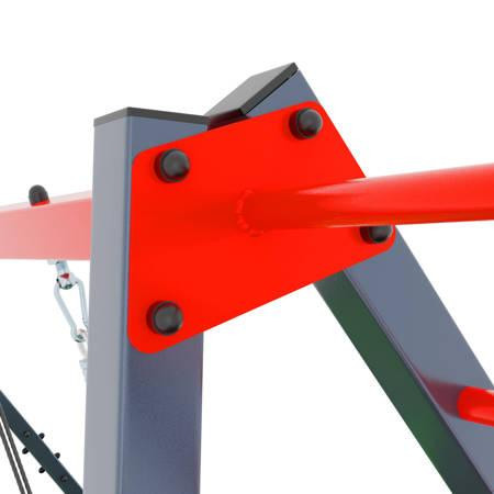 Гойдалка з гніздом лелеки та драбиною K-Sport KSOZ015D - червоно-сіра Київ - фото 4