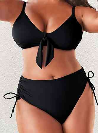 Купальник женский батал раздельный классический черный Киев