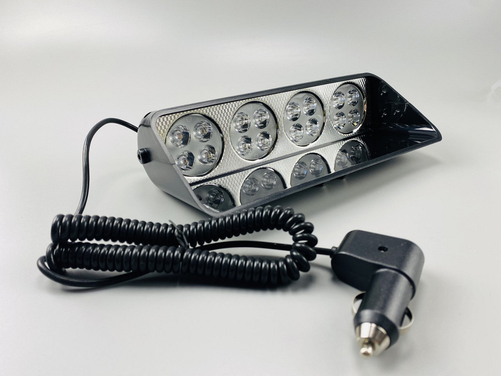 Маячок проблисковий S16 (стробоскоп) 16 led мигалка автомобільна синя+червоний спалах (під скло) Мукачево - фото 3