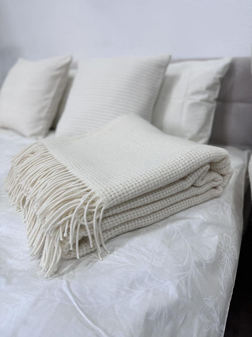 Vladi Плед Vladi 170х210 см вовняний Нова Зеландія молочний Коломия - фото 4