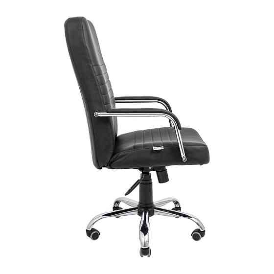 Офісне крісло керівника Richman Prius Хром M1 Tilt Чорний Дніпро