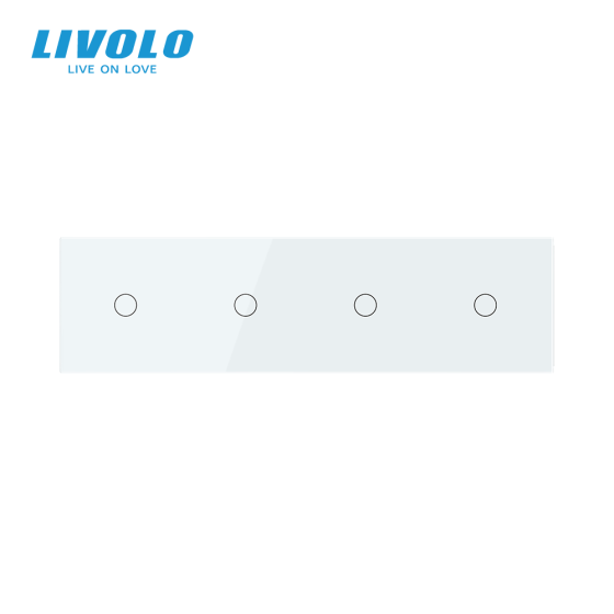 Сенсорний вимикач 4 сенсора (1-1-1-1) Livolo білий скло (VL-C704-11) Коломыя