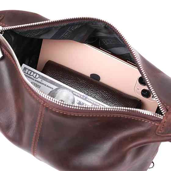 Шкіряна вінтажна косметичка Shvigel 16398 Коричневий Київ