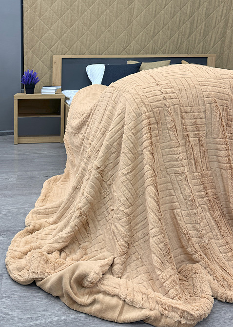 Плед-покрывало Премиум 220х240 см (+-5см) Бежевый (87-223) Киев - изображение 7