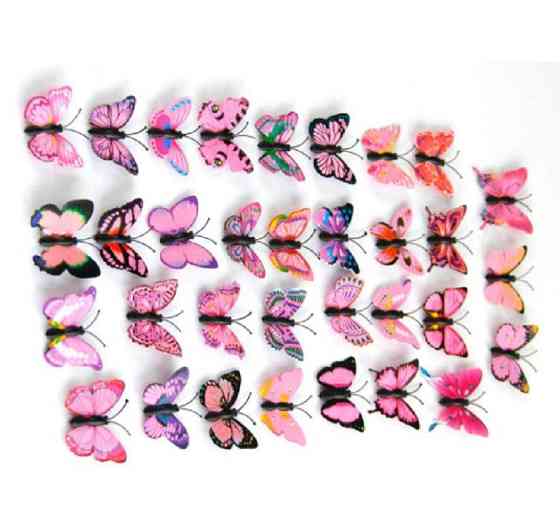 Рожеві метелики на магніті - 12шт. Київ