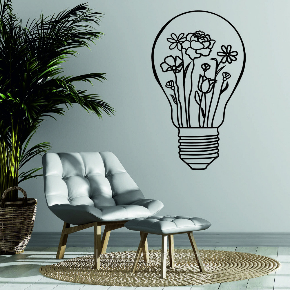 Декоративне настінне Панно «Лампочка» Декор на стіну 90*53 см, Чорний Київ - фото 5