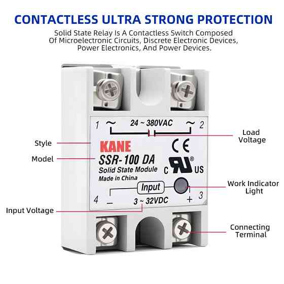 Твердотельное реле 100A для автоматизации нагрузки Киев