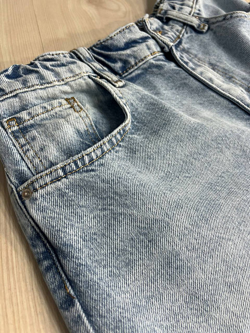 Шорти жіночі джинсові Sherocco 394-1 бермуди довгі нижче коліна резинка на талії манжет знизу блакитні , блакитний, 27, 27, 81 см, 111 см Київ - фото 15