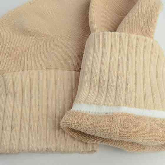 Теплые носки женские классические с широкой резинкой однотонные GM Textile Высокие 36-41 Бежевый Сумы