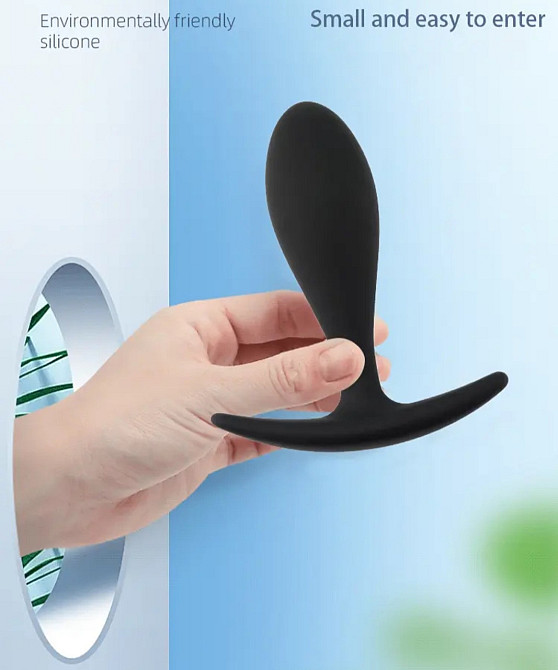 Силиконовая анальная втулка Black silicone, размер М Sex Aura Киев - изображение 5