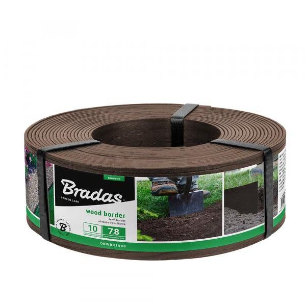 Пластиковый бордюр для газона 78мм 10м, коричневый WOOD BORDER Bradas, Польша Киев - изображение 1