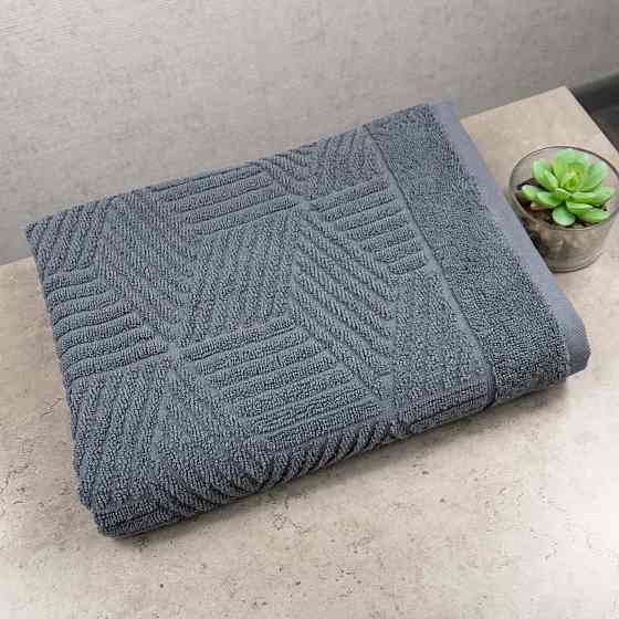 Комплект махрових рушників Уельс 2шт GM Textile 50х90см, 70х140см 500г/м2 (Темно-Сірий) Суми