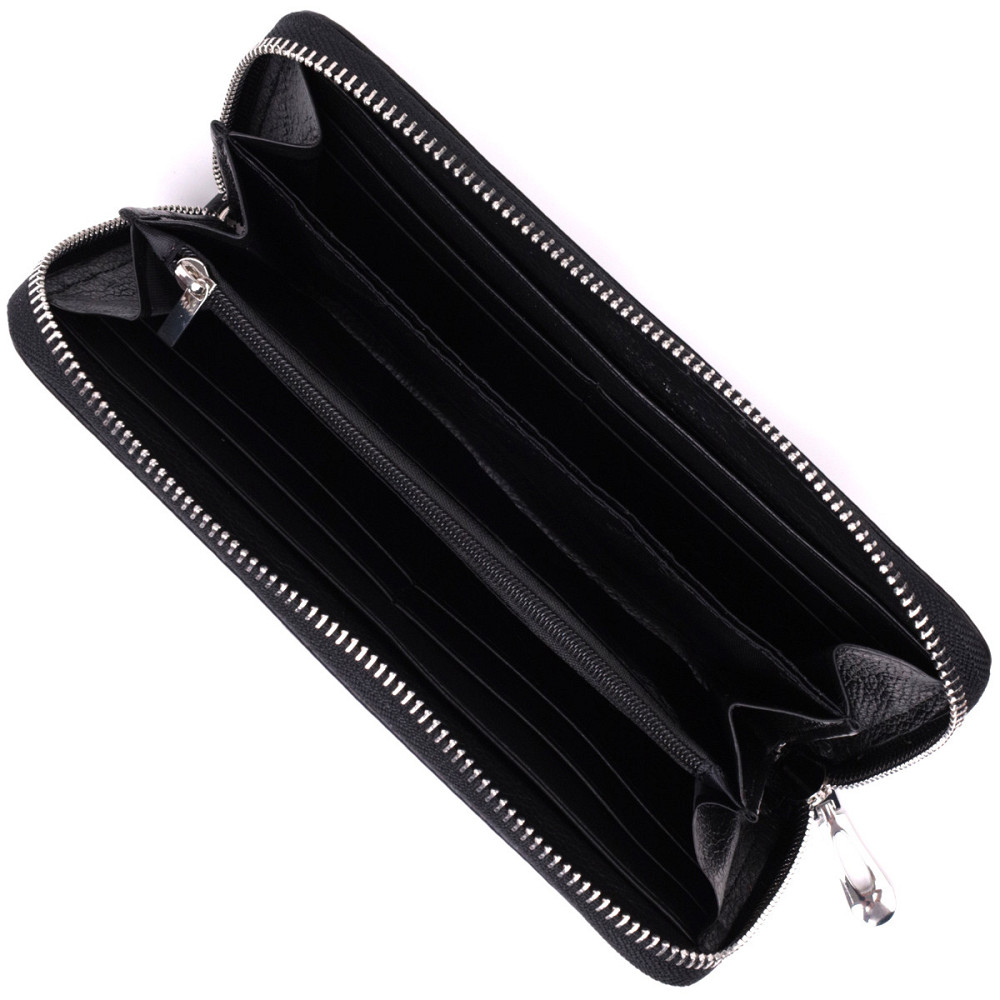 Универсальный кошелек-клатч на одно отделение из натуральной кожи ST Leather 22559 Черный Киев - изображение 5