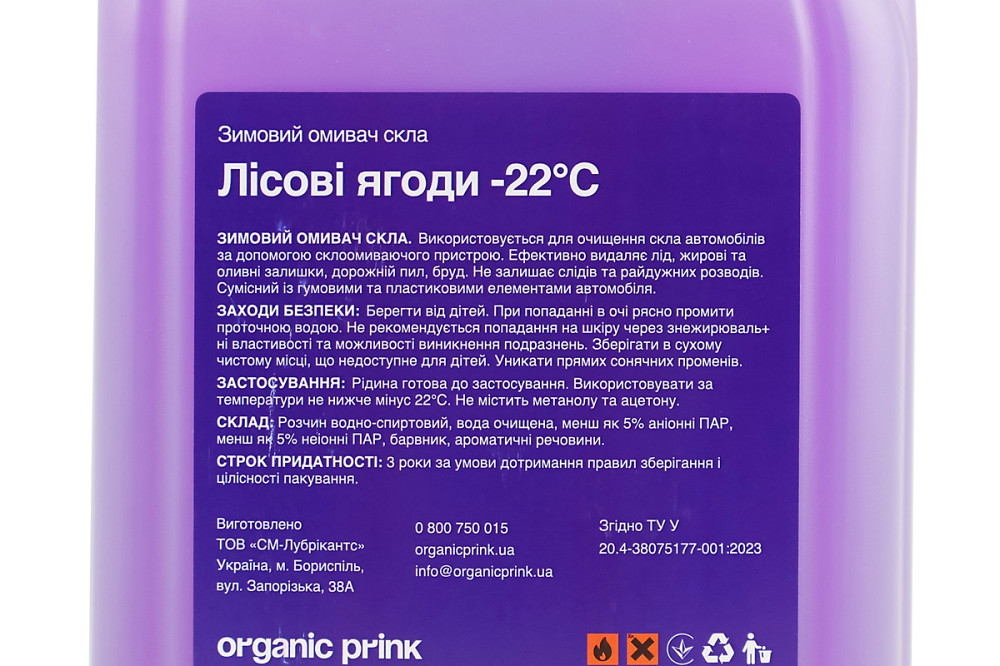 Рідина для очищення скла -22°С (в бачок омивача) "Лісові ягоди", фіолетова 4L Київ - фото 3