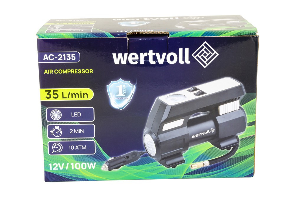 Компресор автомобільний WERTVOLL 12 V 150 PSI 8 A 100 Вт 35 л/хв AC-2135 Коломыя - изображение 7