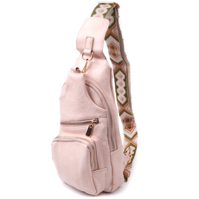 Сумка Vintage Жіноча слінг через плече з екошкіри Рожева (22750) Вінниця - фото 1