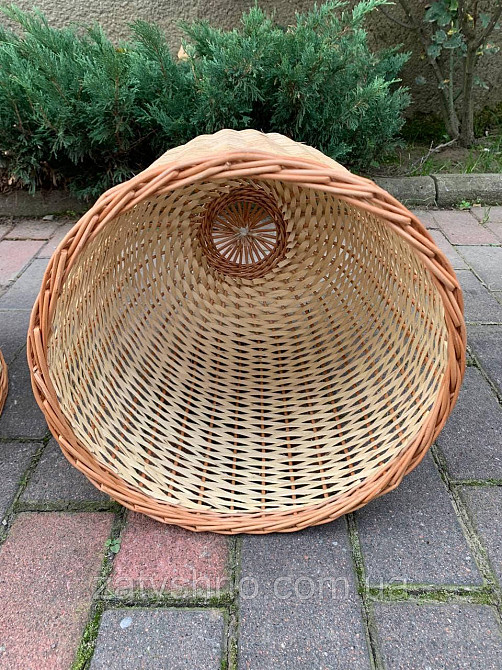 Світла плетена люстра з лози Київ - фото 2