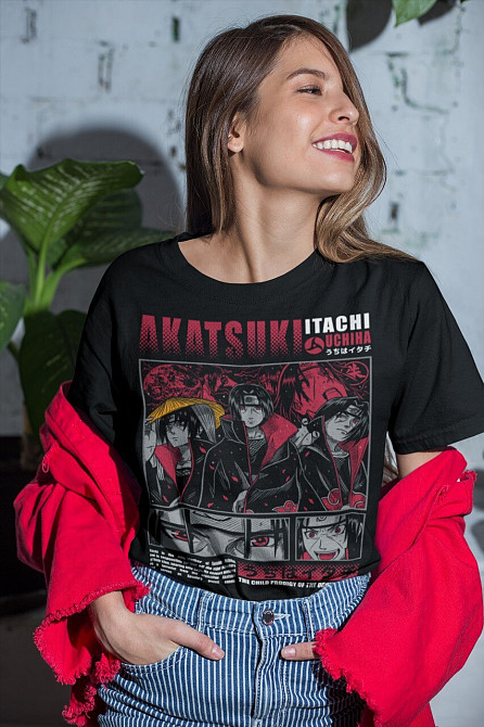 Футболка з аніме принтом Наруто оверсайз (S/M/L) Чорний AnimeJ0391 Дніпро - фото 8