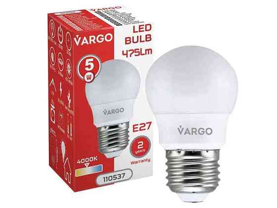 Лампа світлодіодна 5W E27 G45 4000K 220V (V-110537) ТМ VARGO Київ
