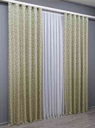 Комплект готових штор VR-Textil Жакард № 1585ш Бежевий 140х270 см 2 шт (33-0456) Киев