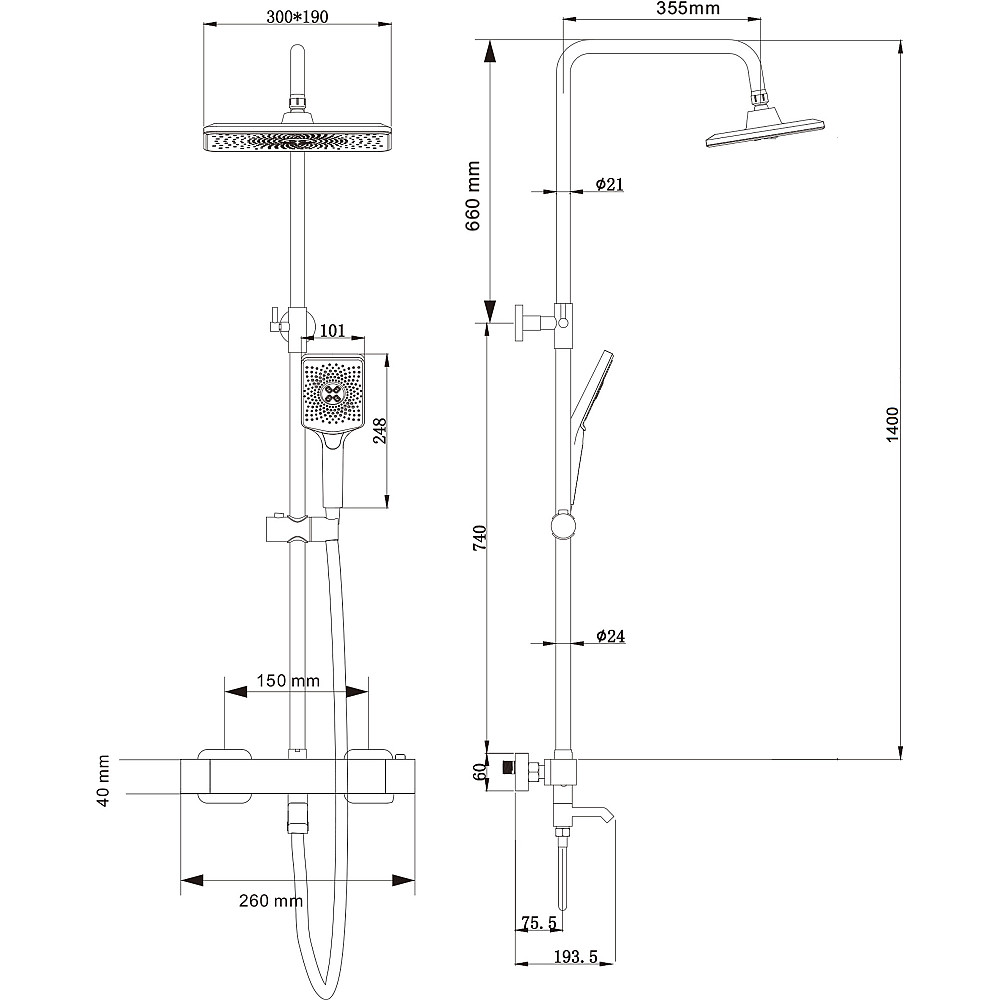 Душова система Globus Lux Termostatic GLM-0041TE Тернопіль - фото 3