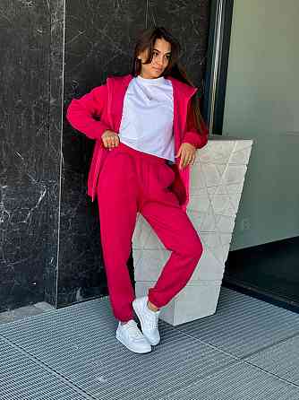 Теплый спортивный костюм женский на змейке Малиновый 50/52 Харьков