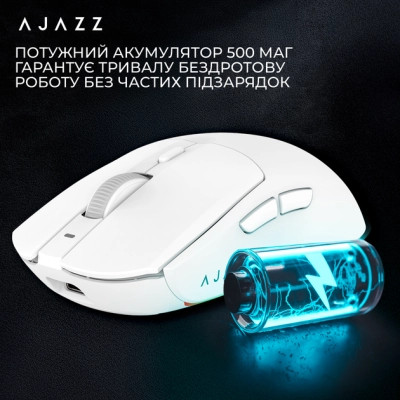 Мышка Ajazz AJ139 V2 MC Wireless/Bluetooth/USB White (AJ139-V2-MC-W) Винница - изображение 3