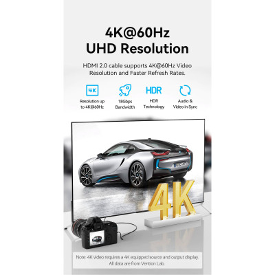 Кабель HDMI M - Micro M, 3.0 м, V2.0 4K 60Гц 18Gbps HDR Dolby Vention Винница - изображение 12