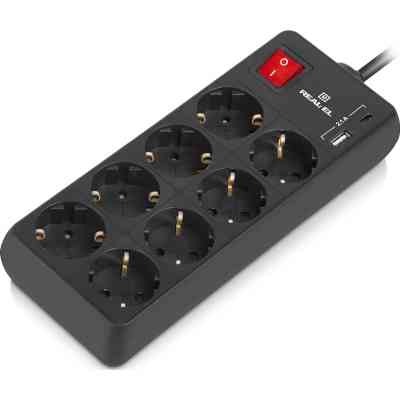 Мережевий фільтр живлення REAL-EL RS-PROTECT 805 3m, black (EL122300043) Вінниця
