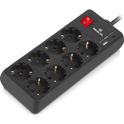 Сетевой фильтр питания REAL-EL RS-PROTECT 805 3m, black (EL122300043) Винница - изображение 6